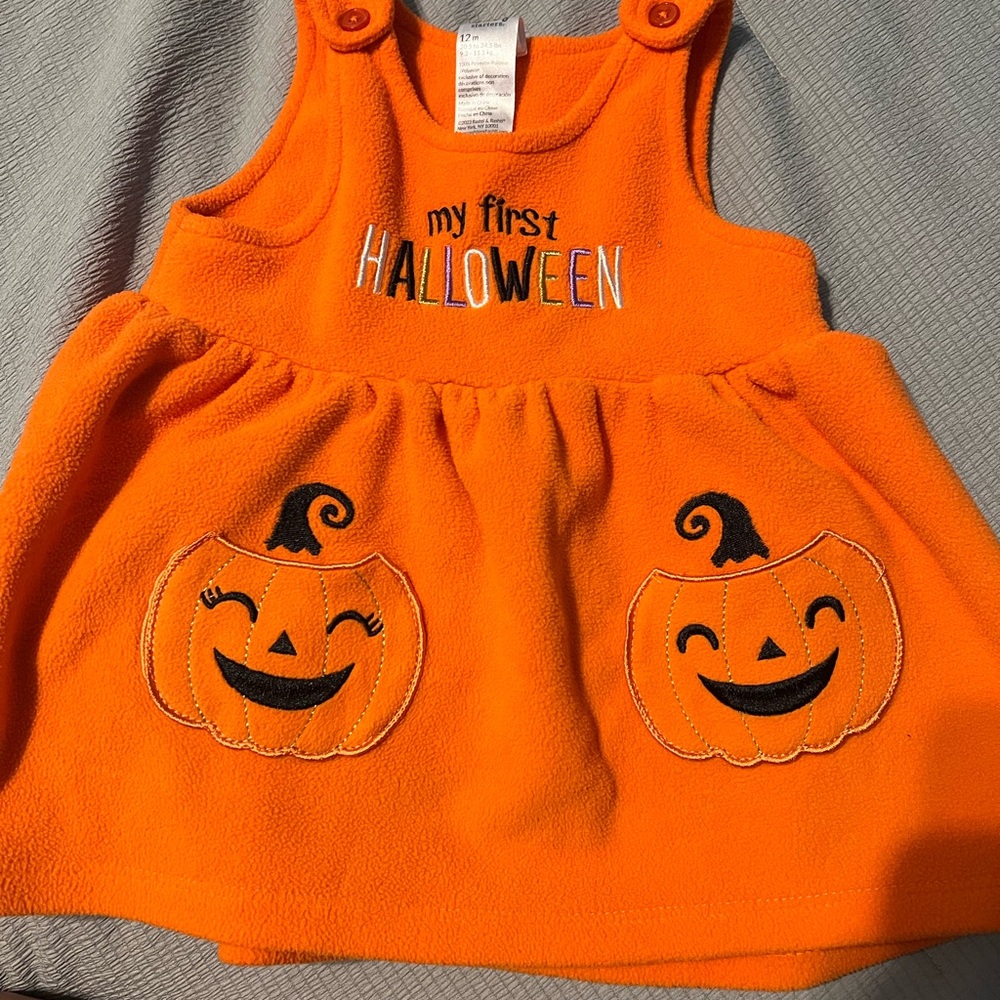Baby Starters Orange Pumpkin Halloween Dress